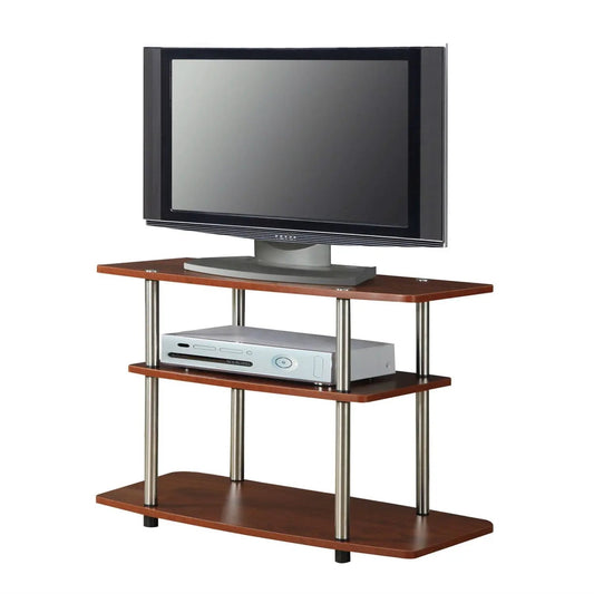 Modern Wood and Metal TV Stand in Cherry Finish by HomePacific with metal legs on Tampa Home & Garden Store