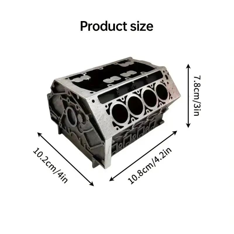 Engine Block Desk Organizer and Card Holder, metal block design, VIP Digital Presence card stand on Tampa Home & Garden Store