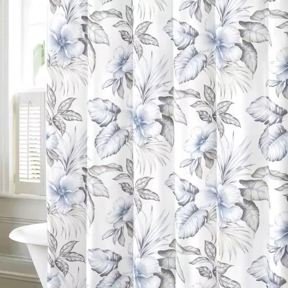 72-inch Tropical Botanical Floral Shower Curtain in 100-Percent Cotton Fabric - Tampa Home & Garden Store
