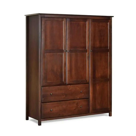 Cherry wood finish wardrobe armoire with shelves and paneled doors by HomePacific on Tampa Home & Garden Store