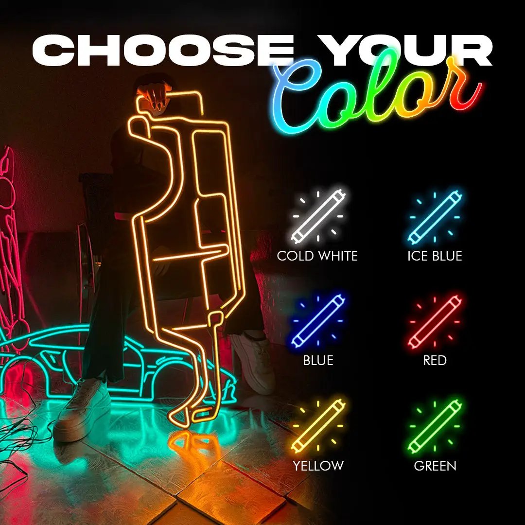 Virginia International Raceway Neon Race Track artwork by Modello Turbo in multiple neon colors on Tampa Home & Garden Store