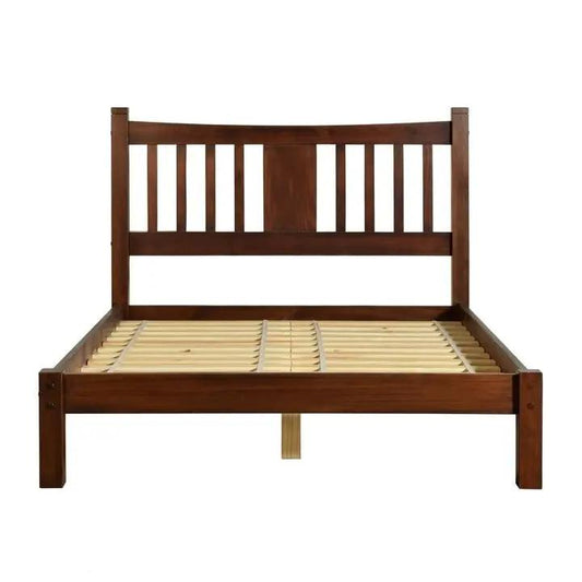 Queen Pine Platform Bed with Cherry Headboard, HomePacific pine frame with slatted bed base on Tampa Home & Garden Store