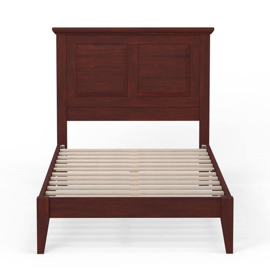 Twin Traditional Solid Oak Wooden Platform Bed Frame with Headboard in Cherry - Tampa Home & Garden Store