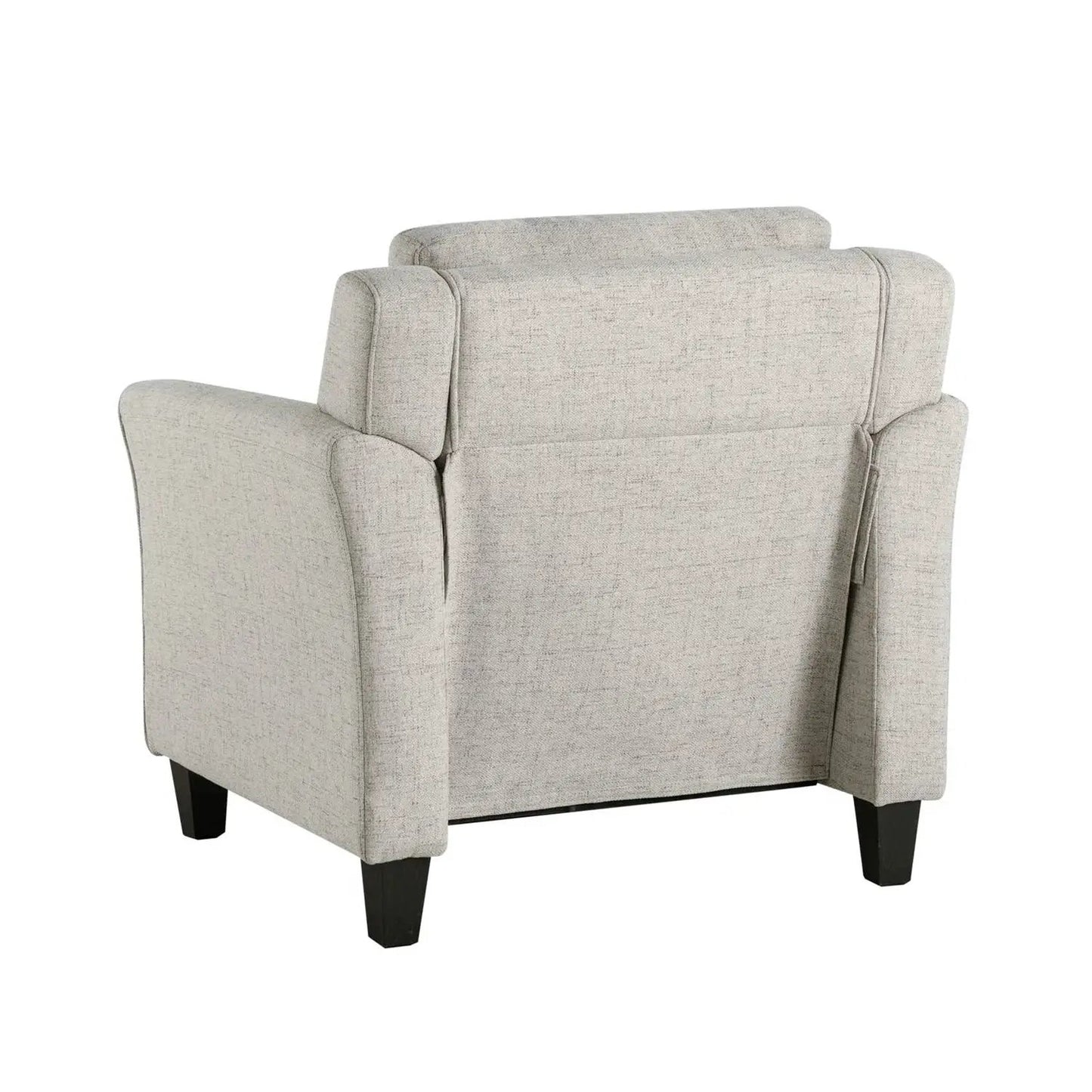 Cream Microfiber Upholstered Chair Armchair with Button Tufted Back Cushion - Tampa Home & Garden Store