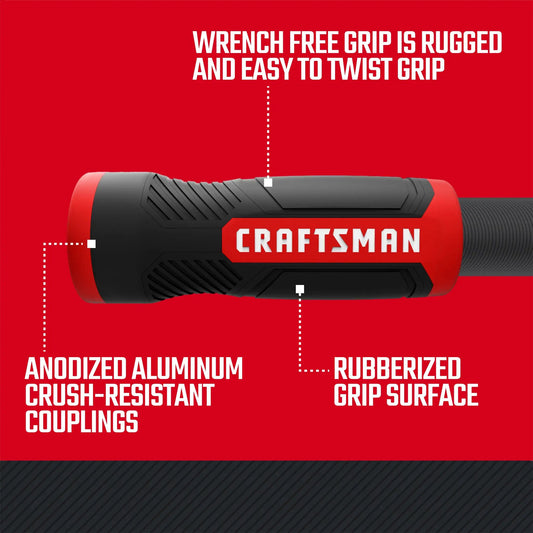 Craftsman 50 ft fabric garden hose with rubberized grip and anodized aluminum couplings on Tampa Home & Garden Store