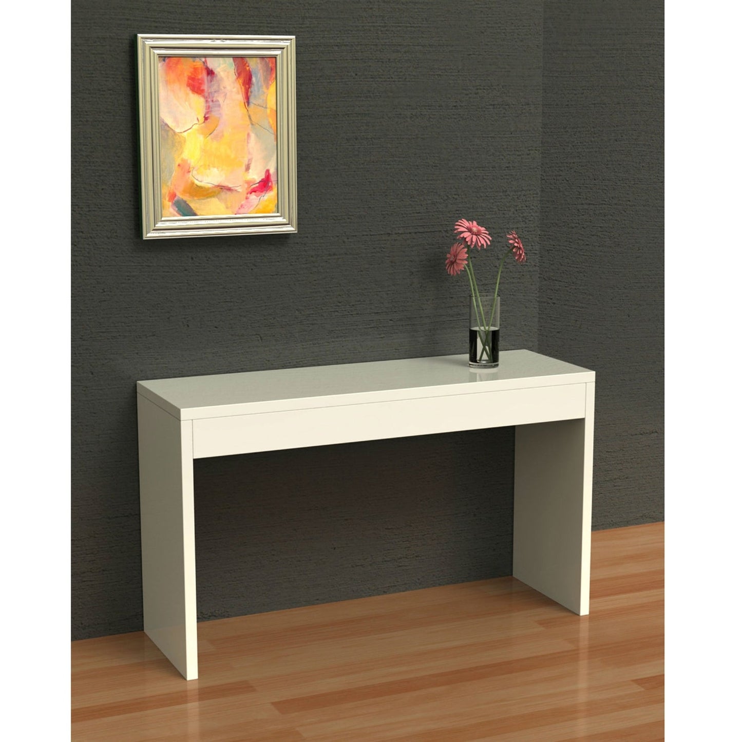 Mesa de sofá blanca, mesa de entrada moderna para sala de estar