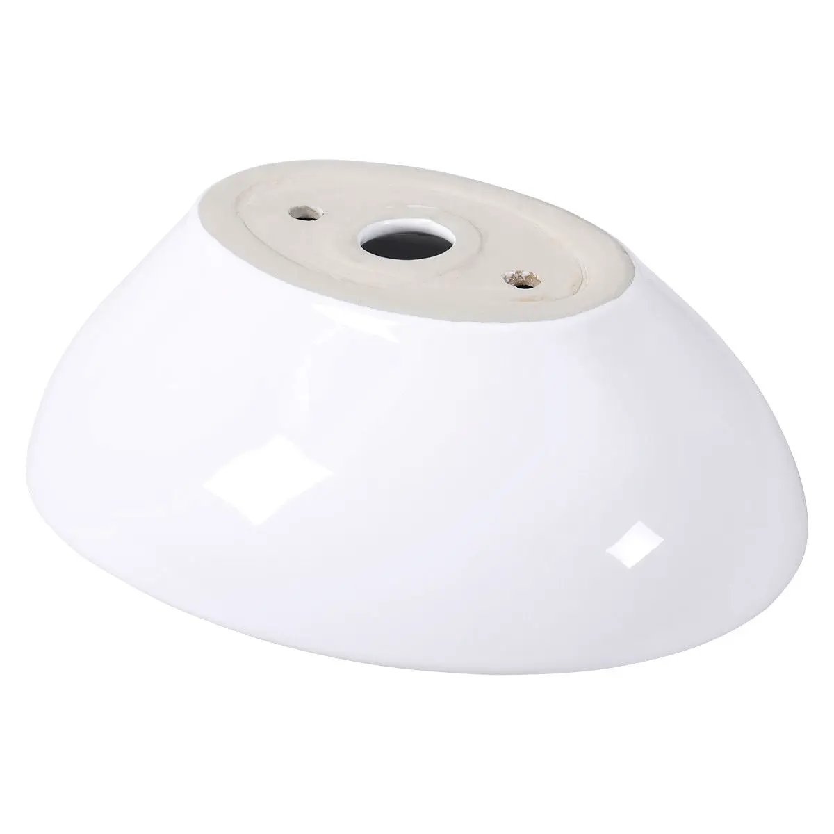 Contemporary Oval Basin Round Vessel Bathroom Sink in White - Tampa Home & Garden Store