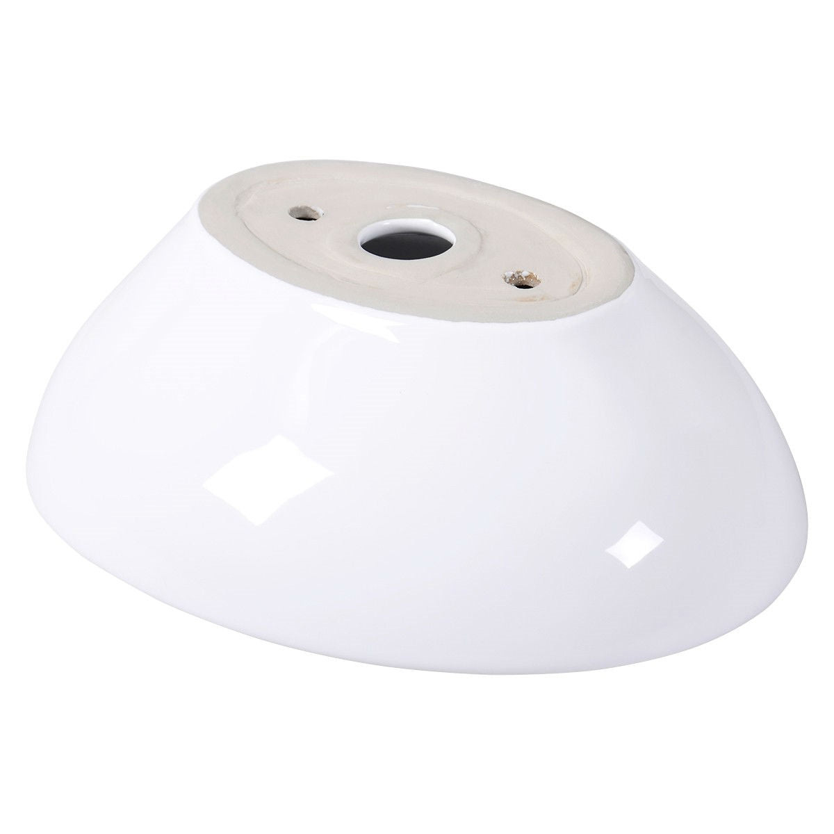 Lavabo de baño contemporáneo Oval Vessel redondo en blanco