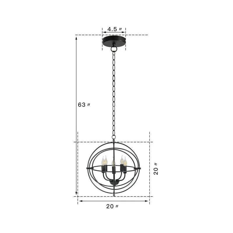5 Light Brass Rustic Industrial Rotating Metal Chandelier - Tampa Home & Garden Store