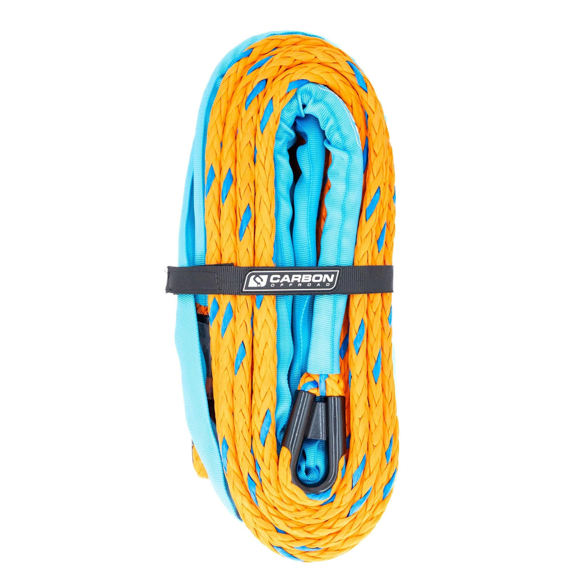 High-Vis Vehicle Winch Extension Rope by Carbon Offroad USA braided orange with blue on Tampa Home & Garden Store
