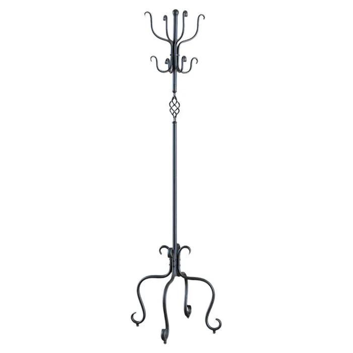 Decorative black metal coat rack hall tree with multiple hooks and legs by HomePacific on Tampa Home & Garden Store