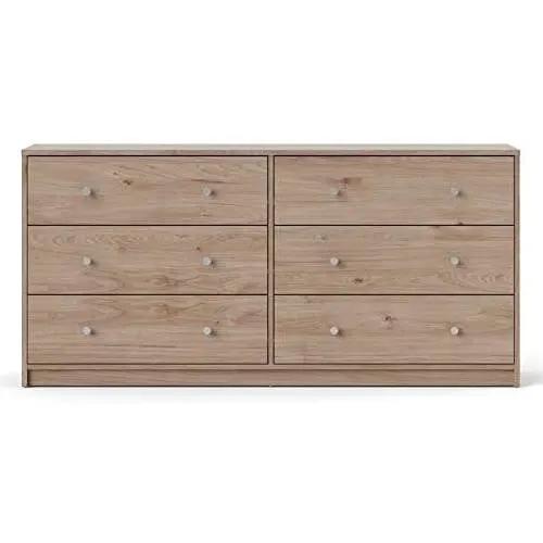 Farmhouse Contemporary 6-Drawer Oak Dresser, natural wood finish, HomePacific on Tampa Home & Garden Store
