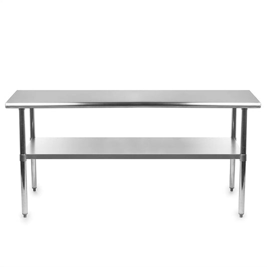Heavy Duty 72x24 Stainless Steel Prep Table with lower shelf for commercial kitchens HomePacific on Tampa Home & Garden Store