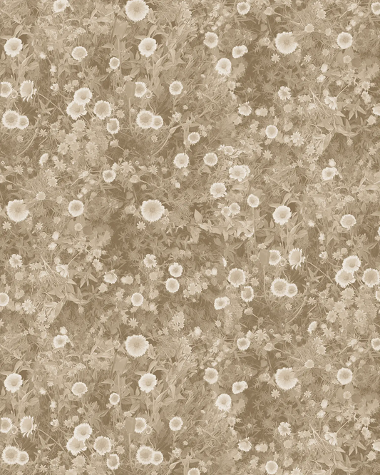 Cali Flowers wallpaper neutrals soft beige floral print by Samantha Santana Creative on Tampa Home & Garden Store