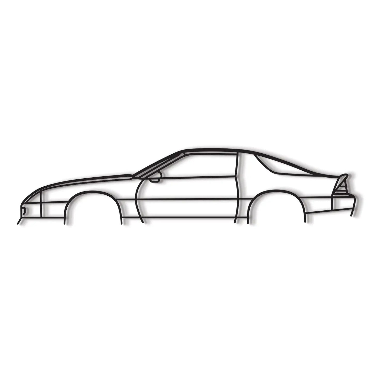 1987 Camaro metal wall art outline, black line art automotive artwork by Modello Turbo on Tampa Home & Garden Store