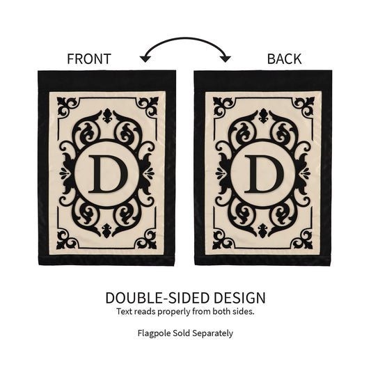 Cambridge Monogram Garden Applique Flag, Letter D - Tampa Home & Garden Store