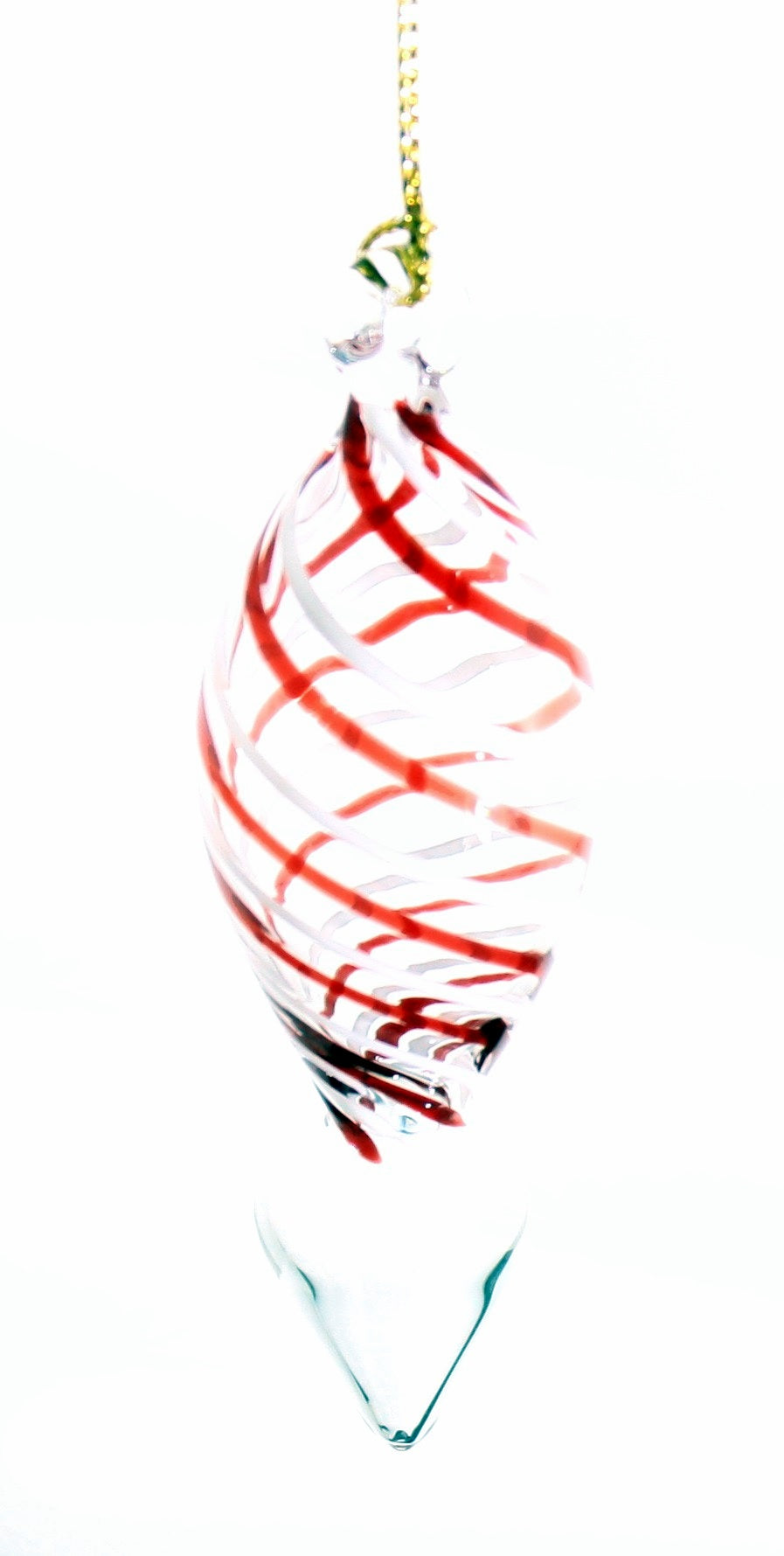 Candy Cane Stripe Blown Glass Ornament - Arrow - Tampa Home & Garden Store