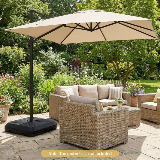 Cantilever Offset Umbrella Base with Wheels DirectDeals black plastic base for outdoor use on Tampa Home & Garden Store