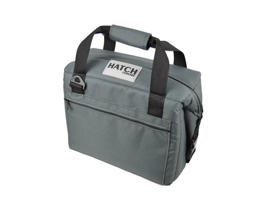 Canvas Series 12-Pack Cooler bag in gray canvas with black handles by Hatch Coolers on Tampa Home & Garden Store