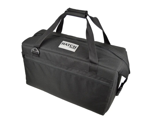 Canvas Series 36 Pack Cooler in black canvas with Hatch Coolers logo on Tampa Home & Garden Store