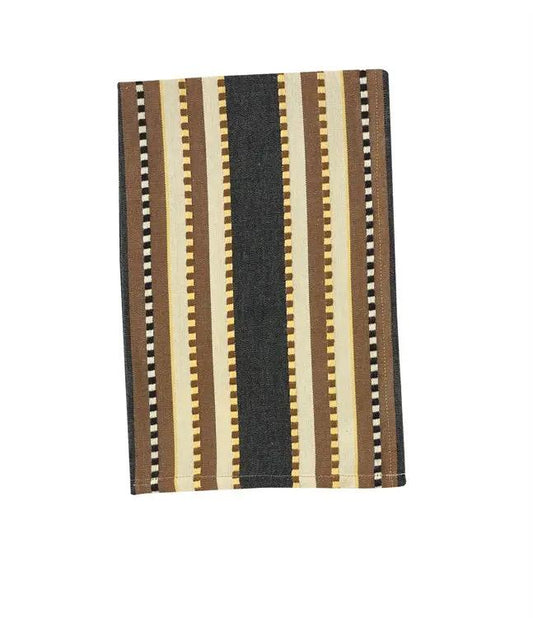 Canyon Stripe Cotton Rustic Dishtowel brown tan stripe weave on Tampa Home & Garden Store