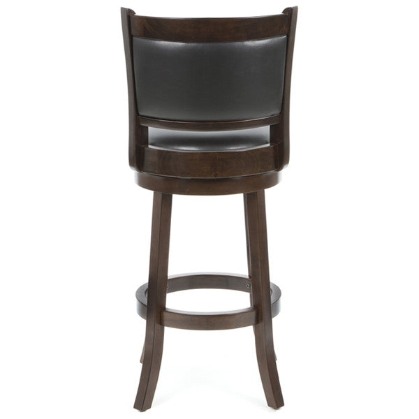 Cappuccino 29-inch Swivel Barstool with Faux Leather Cushion Seat - Tampa Home & Garden Store