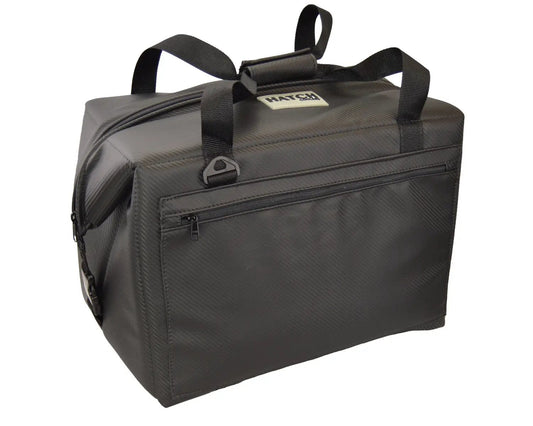 Carbon Series 48 Pack Cooler bag in gray by Hatch Coolers with zip pocket and carry handles on Tampa Home & Garden Store
