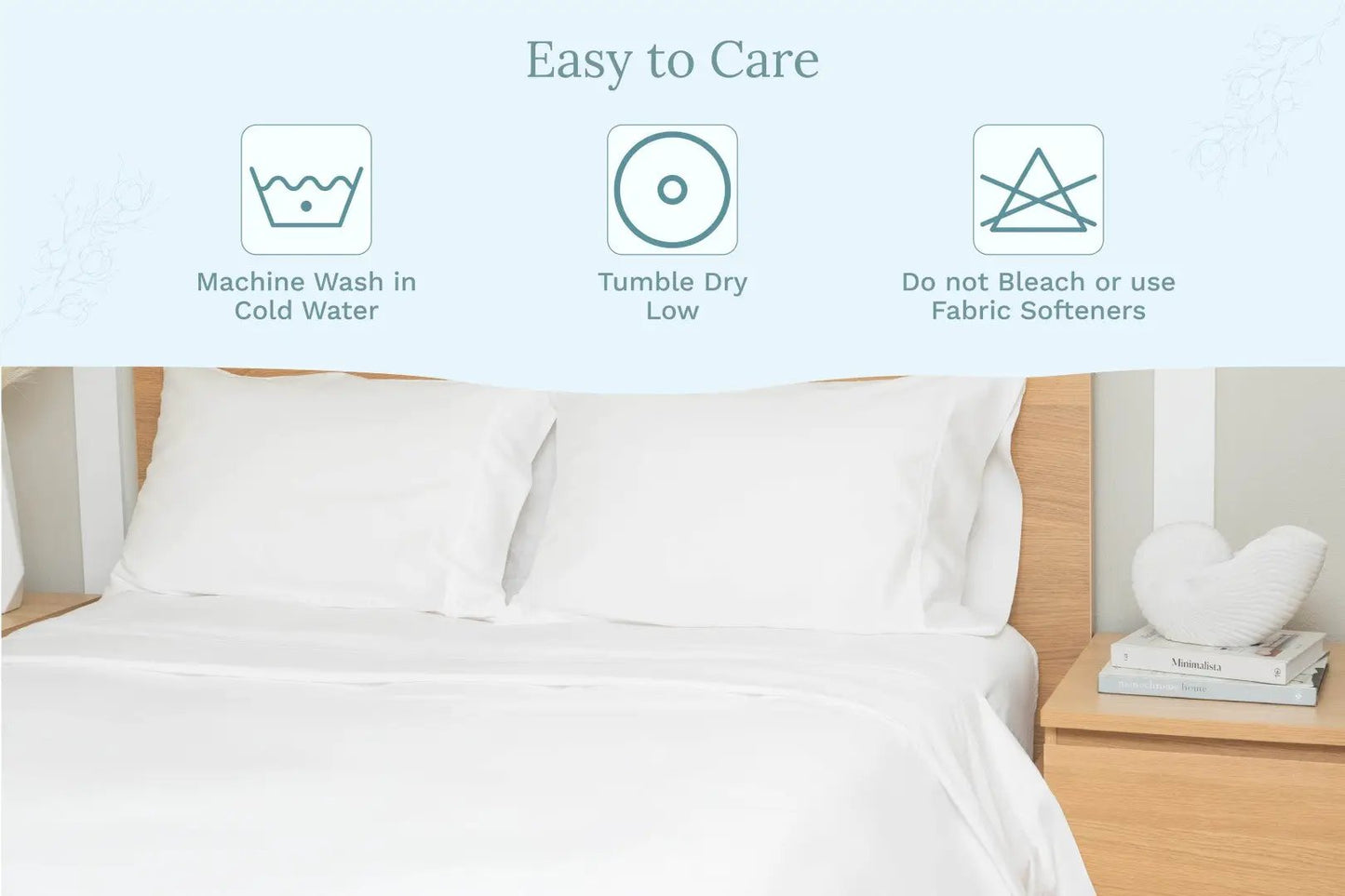 Organic Sateen Bed Sheets Set by Organic Cotton Mart in white on bed on Tampa Home & Garden Store