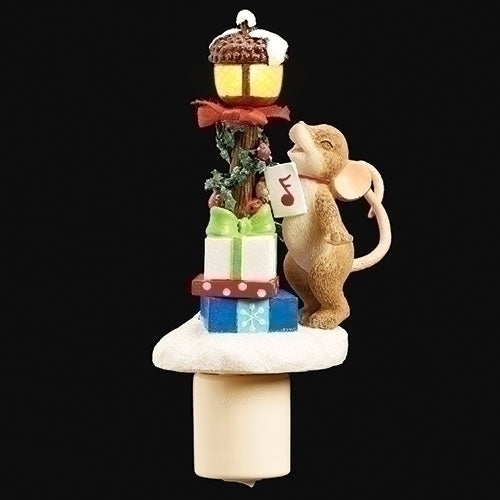 Caroling Mouse Flame Nightlight - Tampa Home & Garden Store