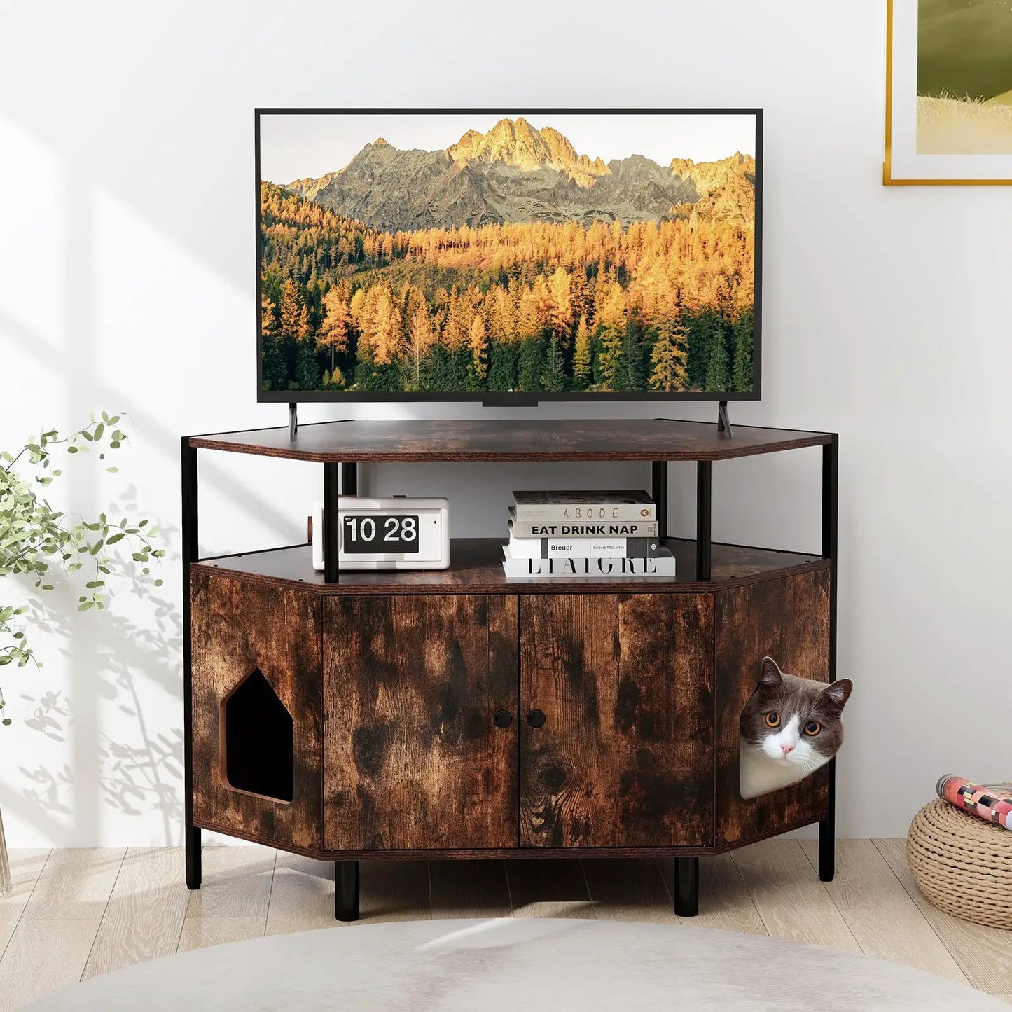 Wall Mounted Nightstand With LED and Charging
