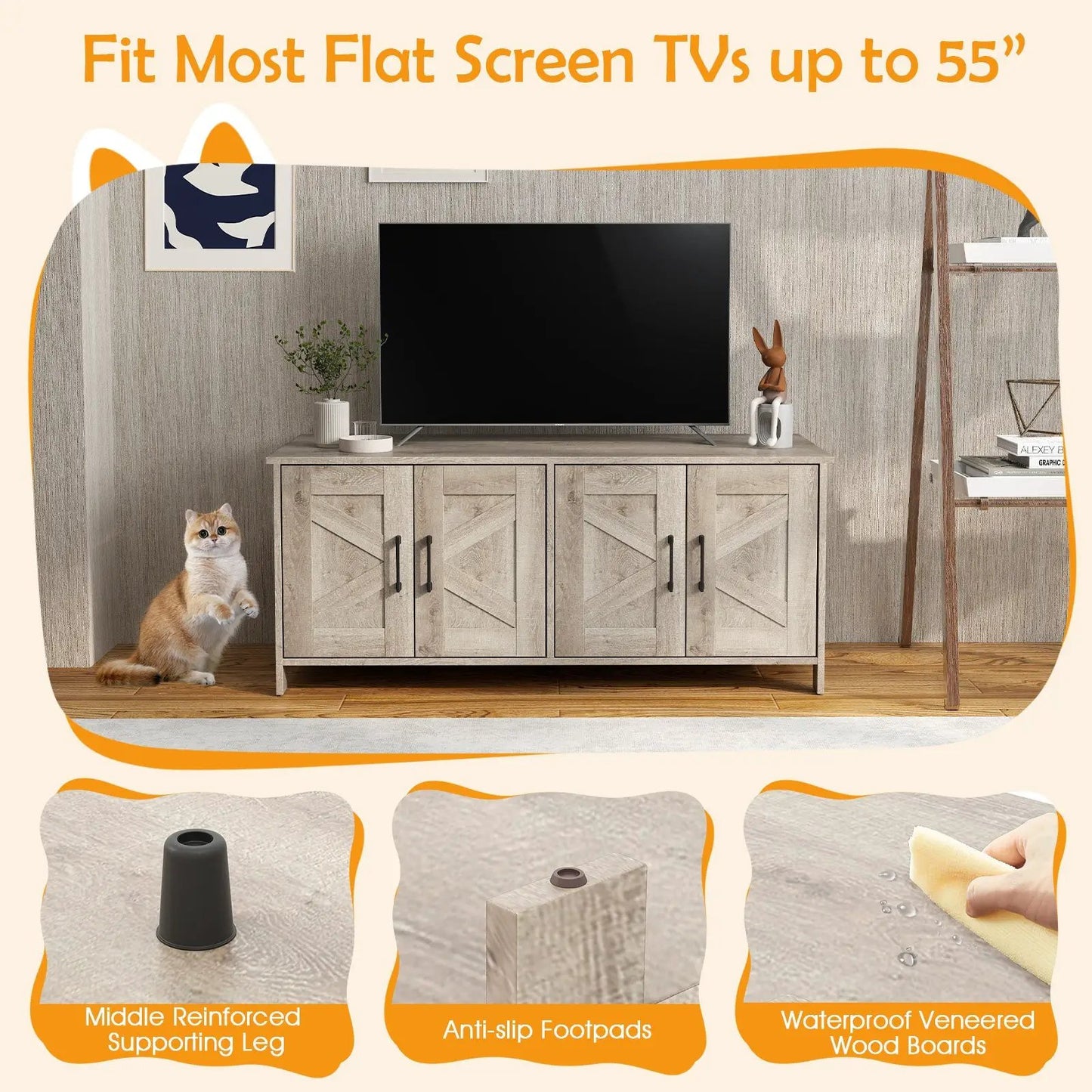 Cat Litter Box Enclosure for Two Cats light wood cabinet with two doors on Tampa Home & Garden Store