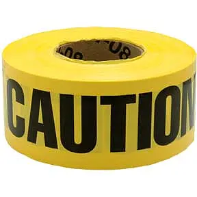 Caution tape roll 3 in x 300 ft, non-adhesive yellow with bold CAUTION, Home Guard Supply on Tampa Home & Garden Store