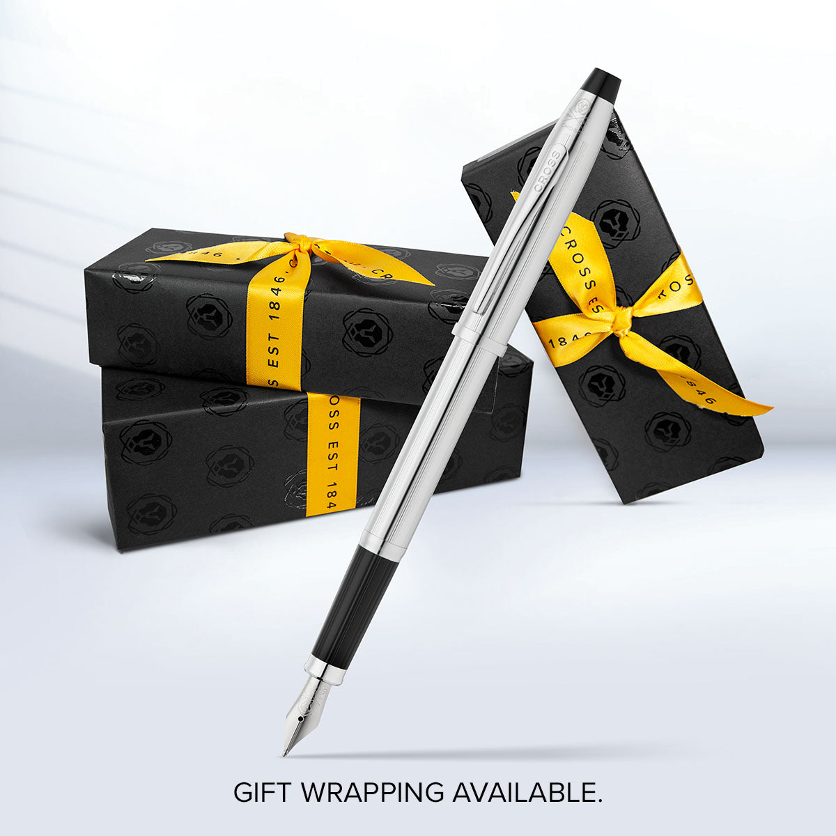 Cross Century II Lustrous Chrome fountain pen, medium nib, with two gift boxes on Tampa Home & Garden Store