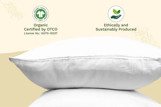 Organic cotton pillowcases by Organic Cotton Mart, white pillows stacked, pillowcases & shams on Tampa Home & Garden Store