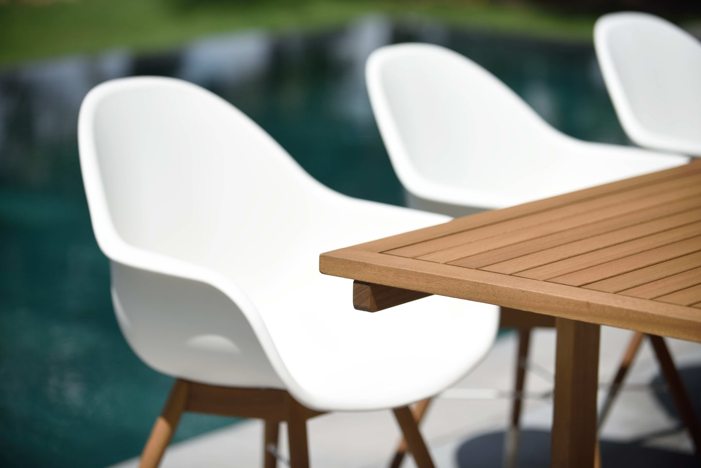 Chamonix resin and FSC wood arm chairs, white, 2pc outdoor chairs by LifestyleGarden US on Tampa Home & Garden Store