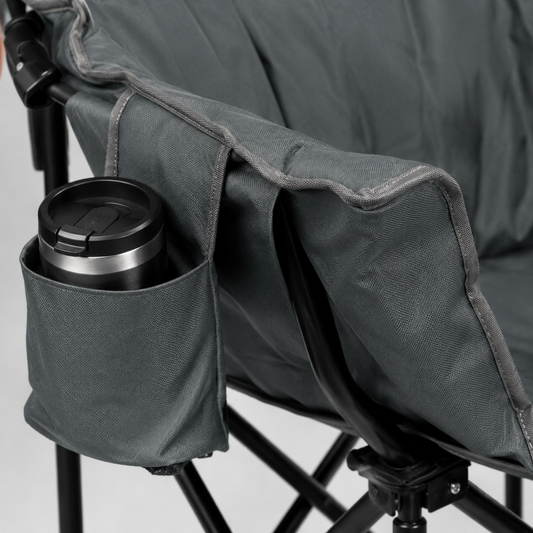 Folding Camping Moon Padded Chair with Carrying Bag-Gray - Tampa Home & Garden Store