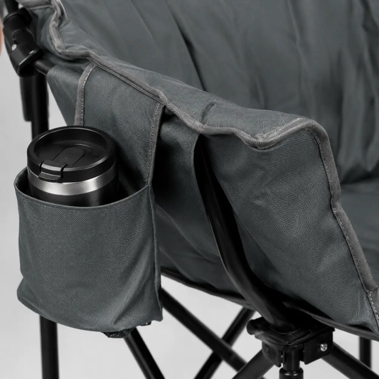 Folding Camping Moon Padded Chair with Carrying Bag-Gray - Tampa Home & Garden Store