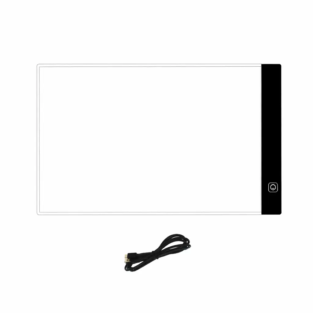 A5 LED drawing pad with dimmable light board white with black edge USB cable included on Tampa Home & Garden Store