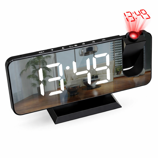 HD Projection Alarm Clock Large LED Display Digital Smart Radio Auto Dimming - Tampa Home & Garden Store