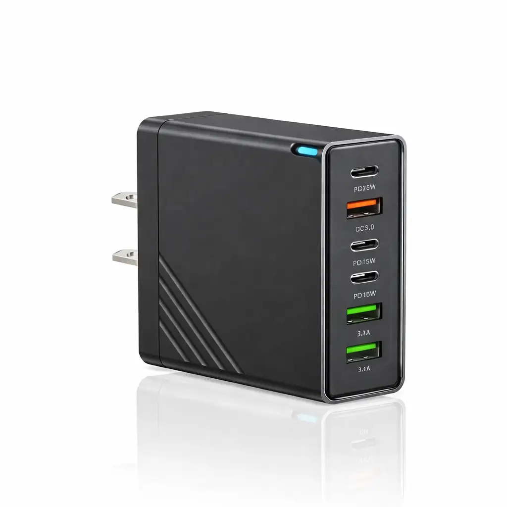 160W Multi-Port USB Charger Moktan Sabai black wall adapter with USB-C and USB-A ports on Tampa Home & Garden Store