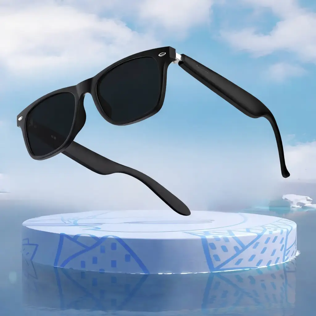 Moktan Sabai AI Smart Glasses black frame with UV protection and real-time translation on Tampa Home & Garden Store