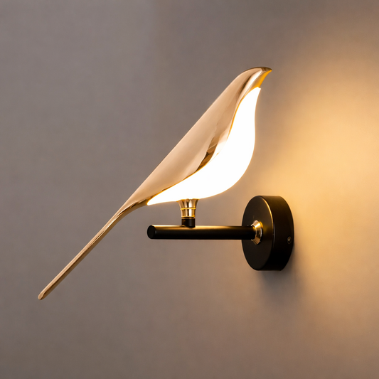 Nordic Golden Bird LED Wall Lamp Bedroom Bedside Living Room Bar Decorative Sconce