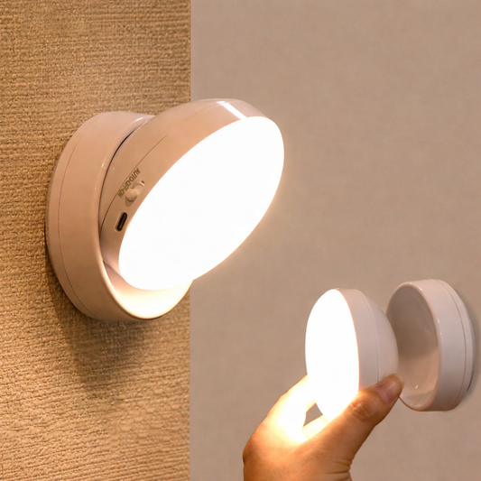 360° Rotating Magnetic LED Night Light Motion Sensor USB Rechargeable Lamp