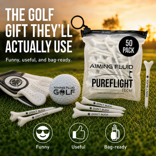 Golf Tees DON’T SUCK PureFlight 4‑Prong, 50-pack white tees by Aiming Fluid Golf on Tampa Home & Garden Store