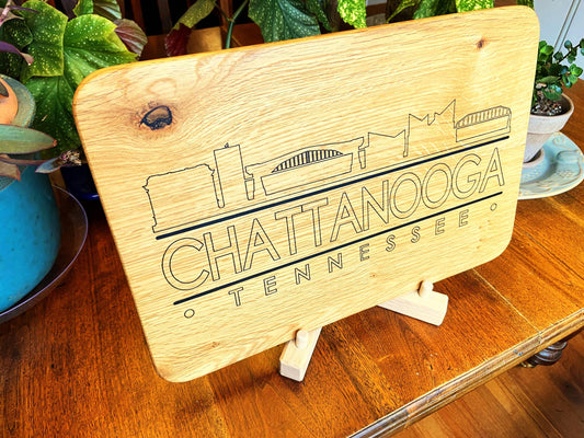 Chattanooga Skyline Charcuterie Board - Handmade White Oak - Tampa Home & Garden Store