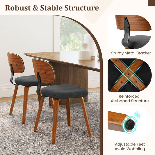 Chenille upholstered kitchen chairs set of 4 DirectDeals with walnut frames and gray seats on Tampa Home & Garden Store