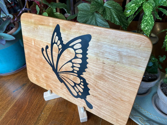 Cherry Charcuterie Board with butterfly resin inlay by Fitzgerald Custom Woodcraft on Tampa Home & Garden Store