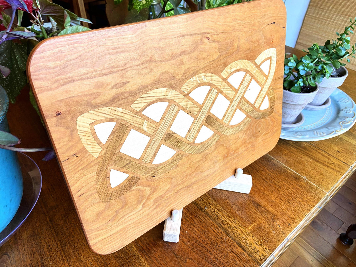 Cherry Charcuterie Board - White Oak & Maple Celtic Knot - Tampa Home & Garden Store