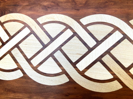 Cherry charcuterie board - complex Celtic knot inlay. - Tampa Home & Garden Store