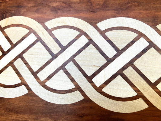 Cherry charcuterie board with Celtic knot inlay on dark cherry on Tampa Home & Garden Store